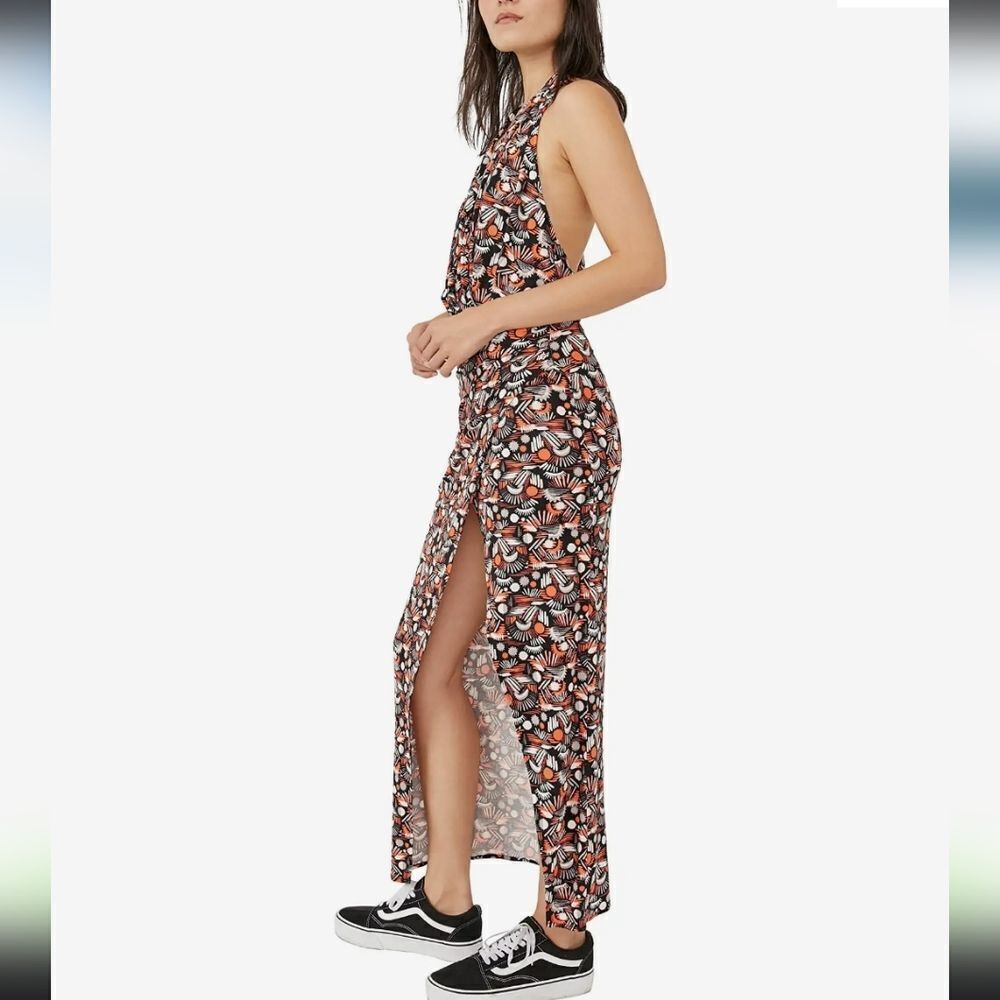 Free People Women's Midi V neck Daria Dress with high thigh slit Size XS… - Picture 9 of 13